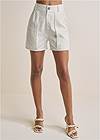 Cropped Front View High-Waist Walking Shorts