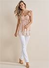 Full Front View Lace Detail Babydoll Top