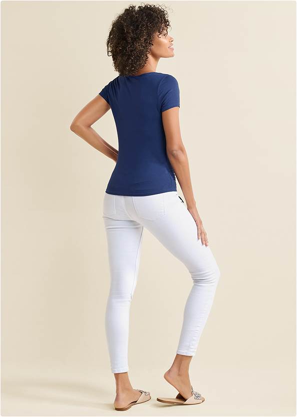 Alternate View Ruched Side Tie Top