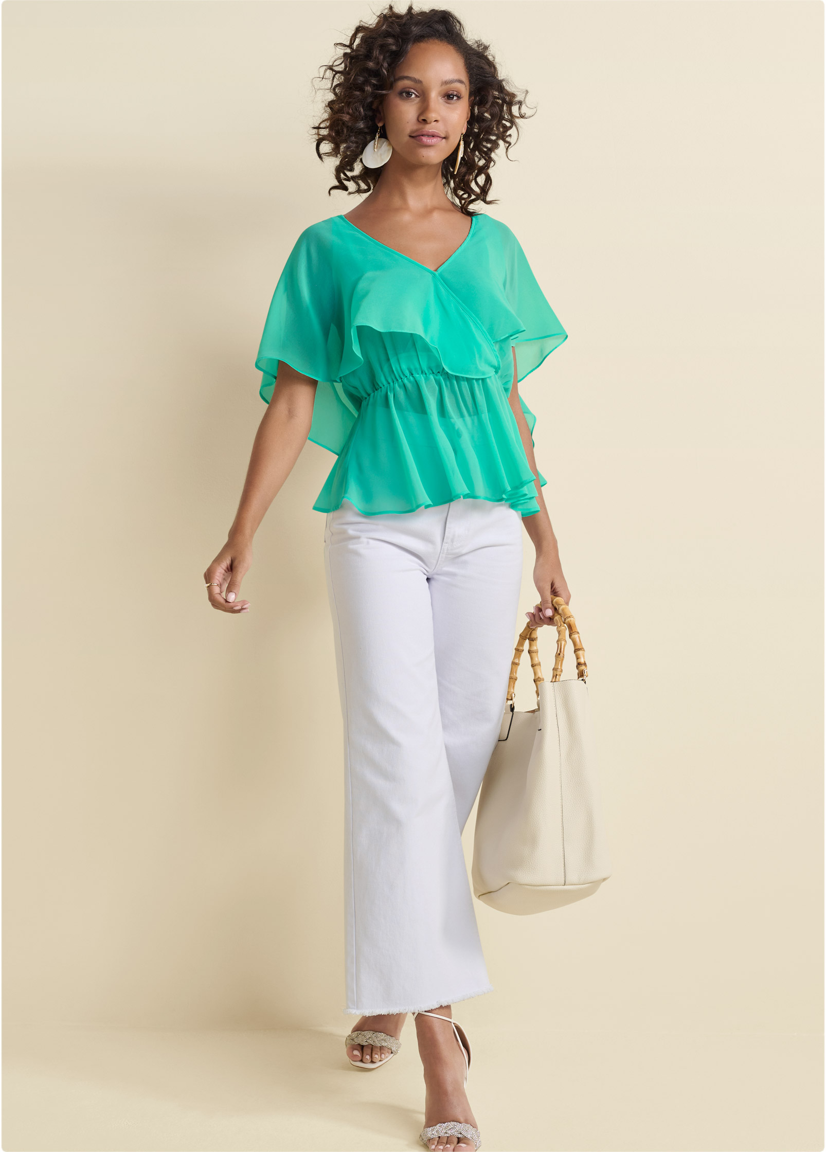 Chiffon hot sale surplice top