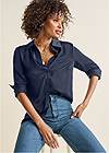 Cropped front view Soft Button-Down Blouse