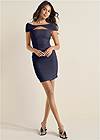 Alternate View Twist Front Ruched Bodycon Dress