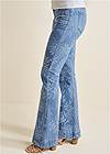 Alternate View Allover Print Flare Jeans