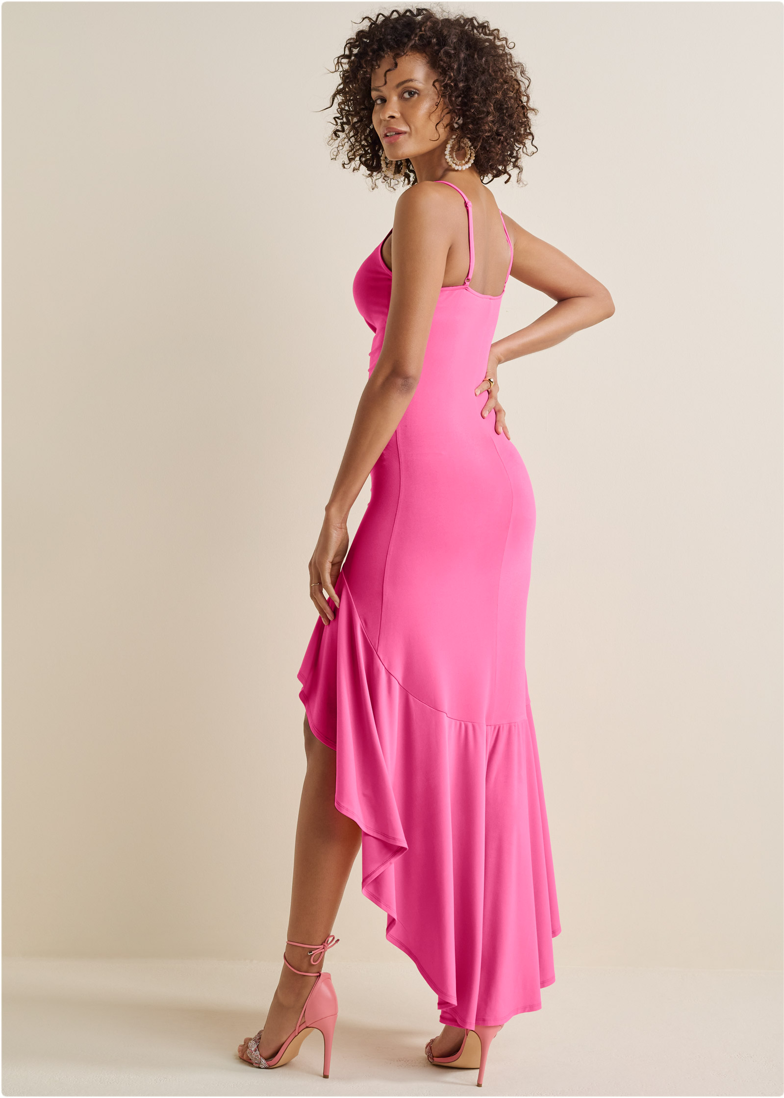 Venus pink sale ruffle dress