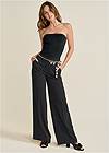 Detail front view High-Rise Wide Leg Trousers