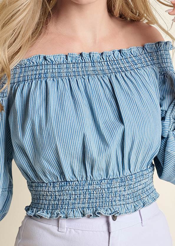 Alternate View Off Shoulder Cropped Top