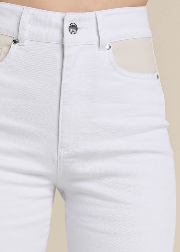 Alternate View Straight Leg Panel Jeans