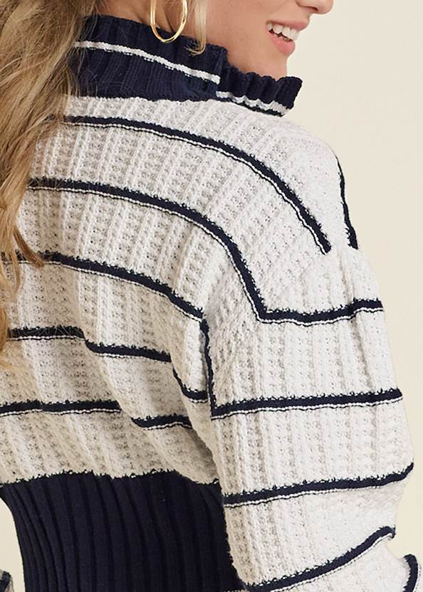 Detail back view Collared V-Neck Sweater