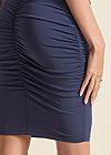 Detail back view Ruched Embellished Bodycon Dress