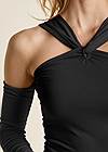 Detail front view Cold-Shoulder Long Sleeve Top