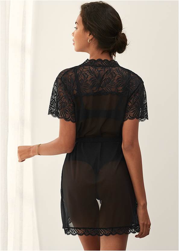 Cropped back view Lace Top Robe