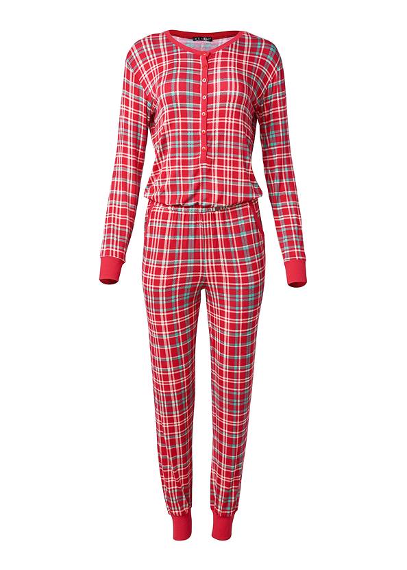 Ghost with background front view Henley Pj Onesie