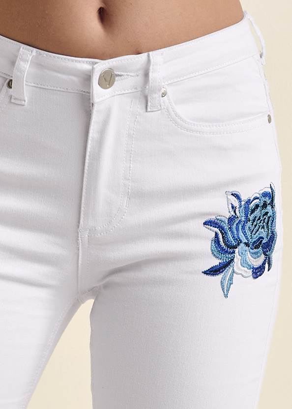 Alternate View Embroidered Bootcut Jeans