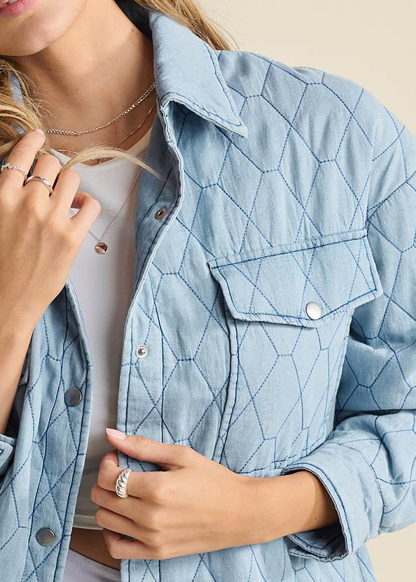 Alternate View Oversize Quilt Denim Jacket