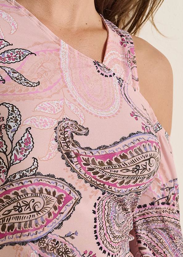 Alternate View Cold-Shoulder Paisley Top