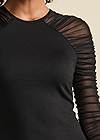 Alternate View Mesh Ruched Top
