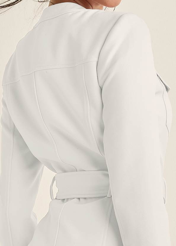 Detail back view Belted Crew Neck Jacket