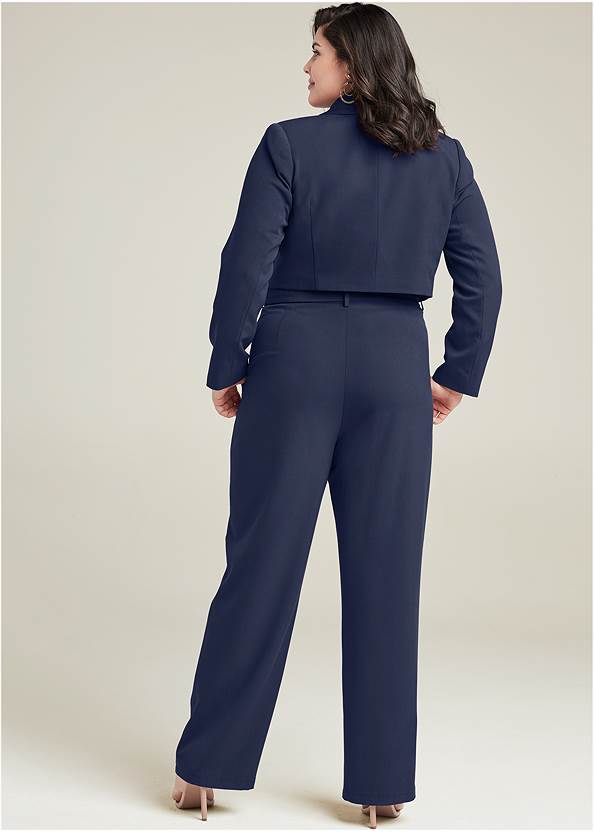 Back View Belted Suiting Set