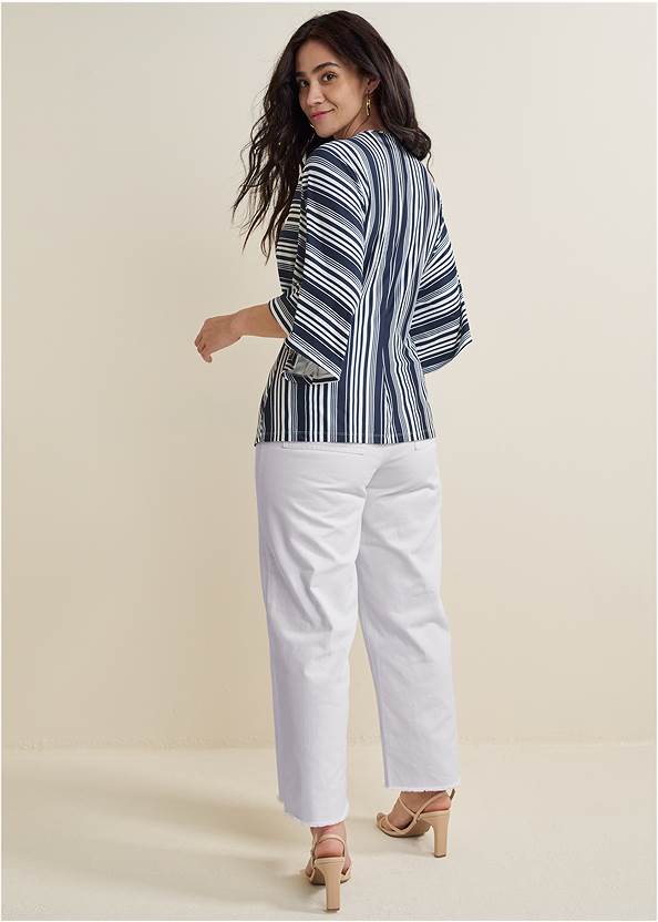 Back View Striped Knotted Top