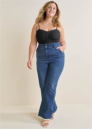 Plus Size High-Waist Flare Jeans