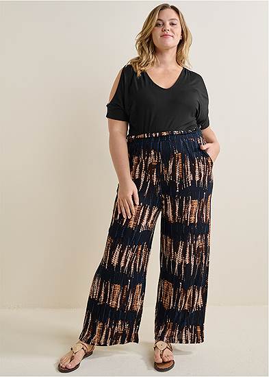 Plus Size Smocked Waist Casual Pants