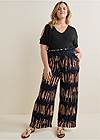 Front View  Smocked Waist Casual Pants
