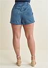Back View Suiting Denim Mixed Shorts