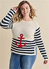 Front View Anchor Crew Neck Sweater