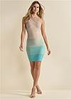 Full front view Color Block Bandage Dress