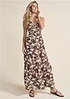 Full Front View Twist Front Maxi Dress