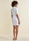 Back View Collared Wrap Shirt Dress