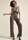 Full front view Animal Twist Front Jumpsuit