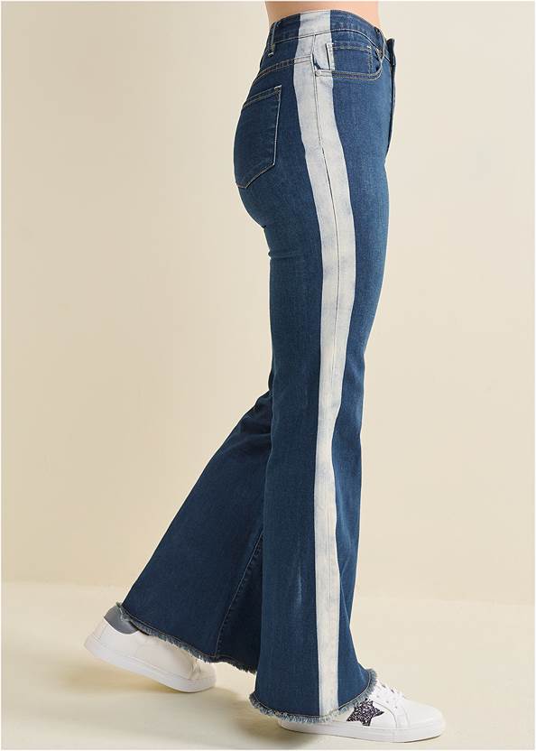 Alternate View Side Stripe Flare Leg Jeans