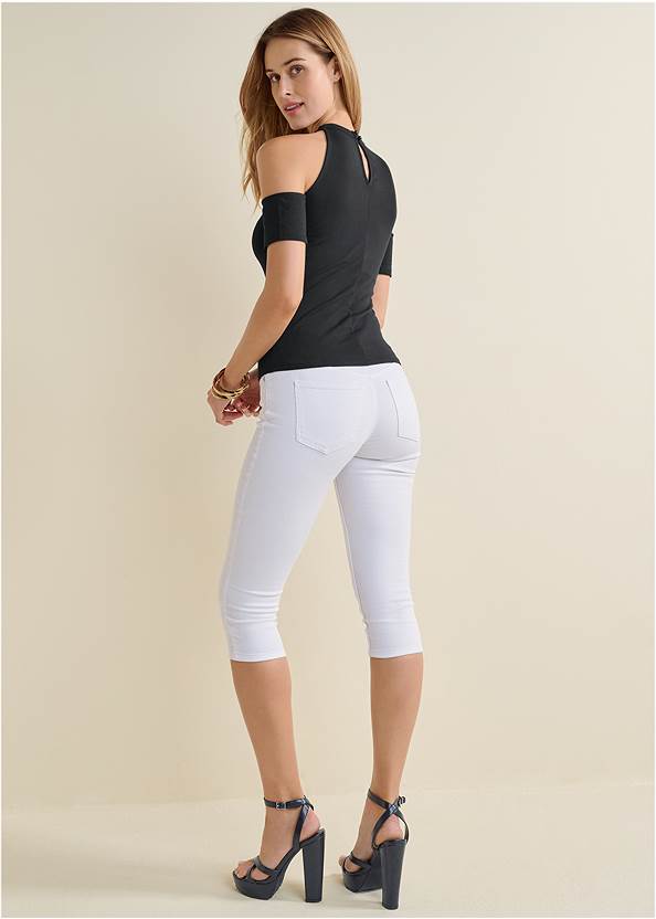 Full back view Strappy Open Shoulder Top