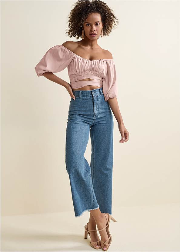 Alternate View Off-The-Shoulder Wrap Top