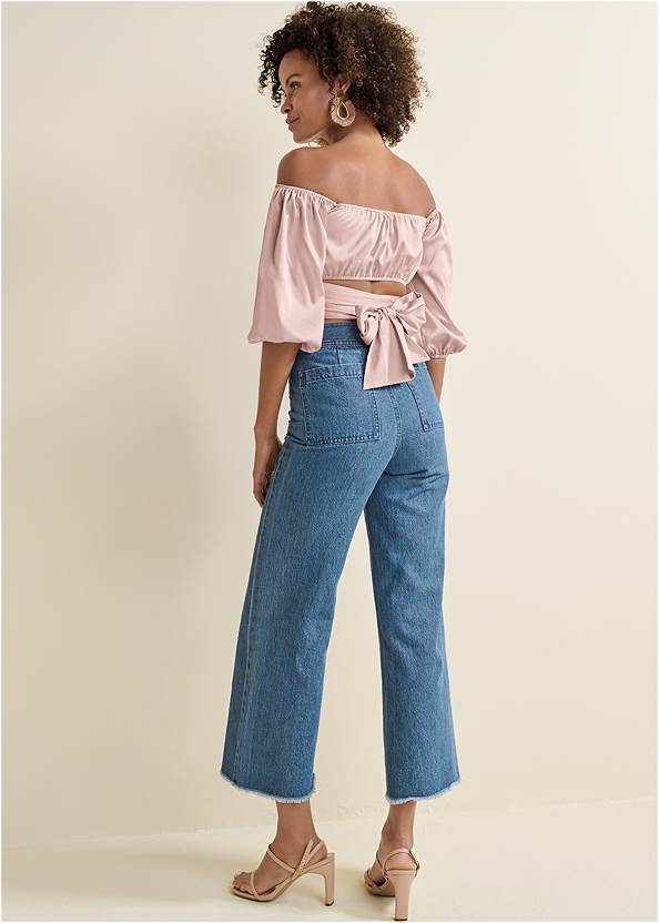 Back View Off-The-Shoulder Wrap Top