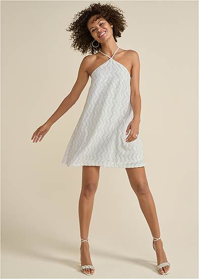 Plus Size Chevron Sequin Mini Dress