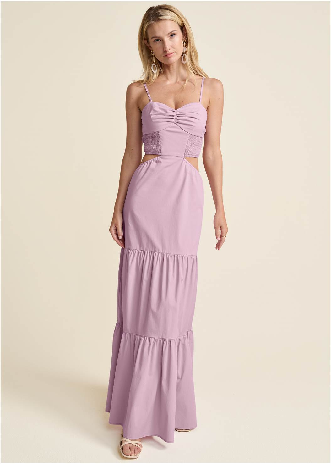 Cut Out Maxi Dress in Light Purple