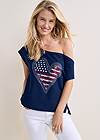 Front View Americana Off-Shoulder Top