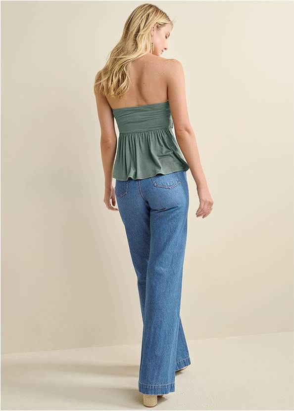 Full back view Strapless Macrame Top