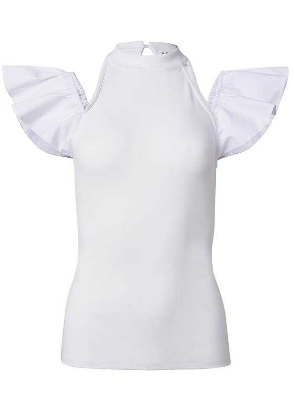 Ghost with background  view Ruffle Sleeve Detail Top
