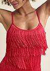 Detail front view Tiered Fringe Mini Dress