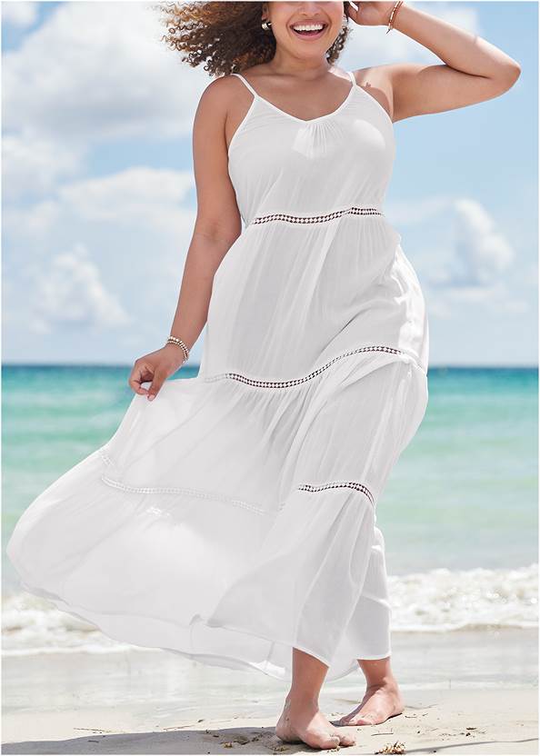 Eyelet Maxi Cover-Up Dress,Marilyn Underwire Push-Up Halter Top,Classic Hipster Mid-Rise Bottom,Goddess Enhancer Push-Up Top,Classic Scoop Front Bottom ,Slimming Swim Dress,Tassel Jumpsuit Cover-Up