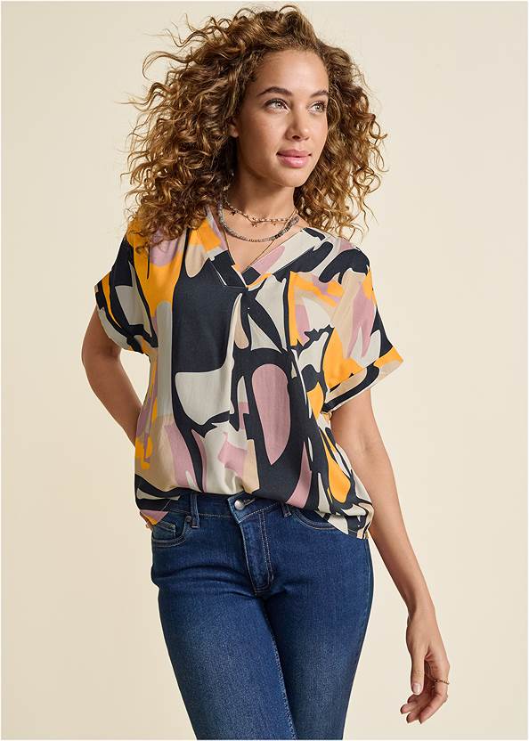 Front View Printed Blouse