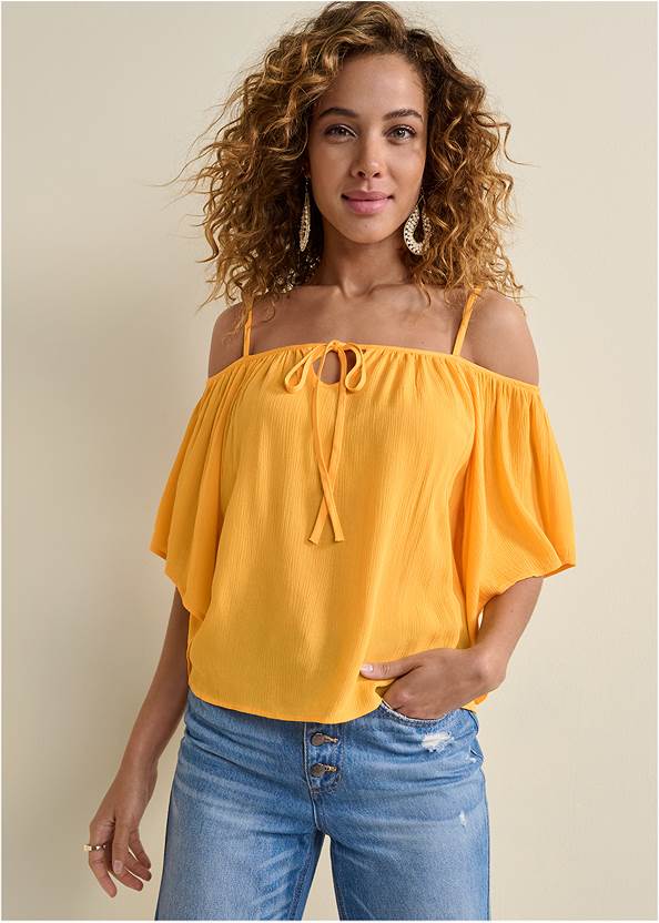 Front View Cold Shoulder Top