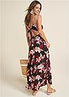 Full Front View Abstract Floral Maxi Dress