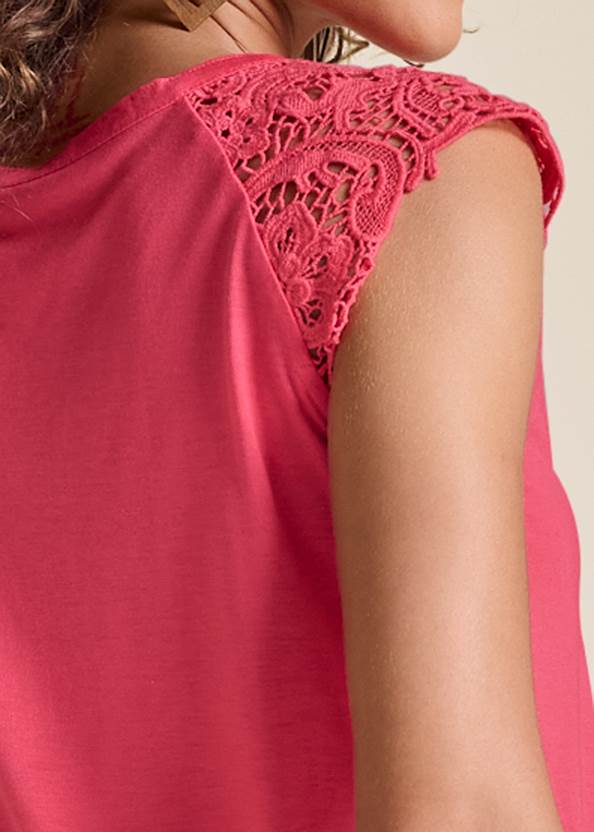 Back View Lace Cap Sleeve Top
