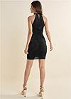 Full back view Ruched Bodycon Cutout Dress