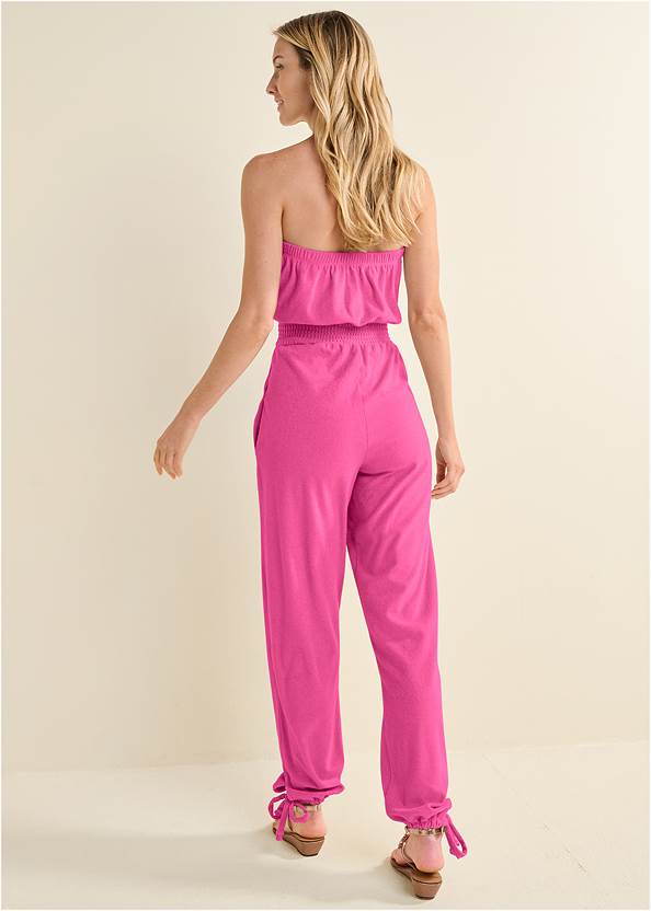 Full back view Terry Towel Jumpsuit