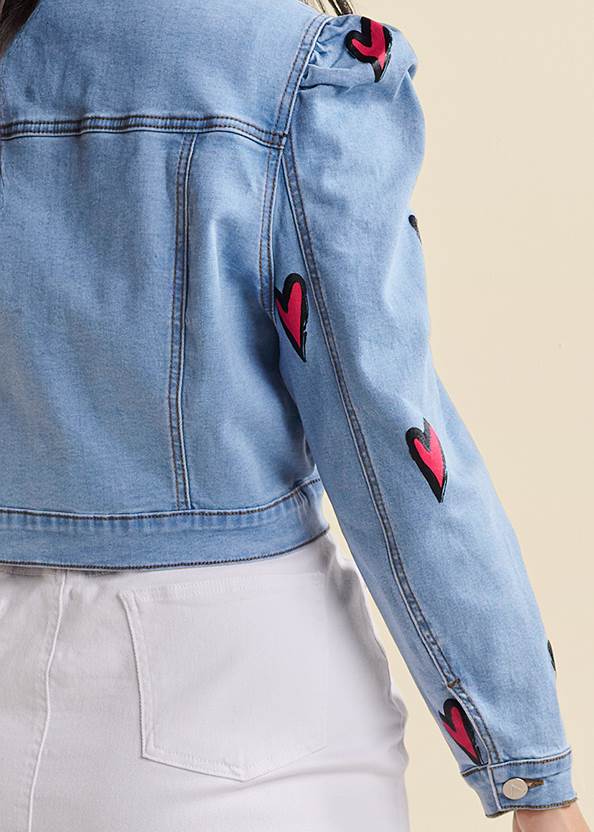 Alternate View Heart Cropped Jean Jacket